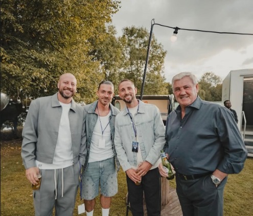 Hutton shared a snap to social media of himself, Grealish, Hourihane and Bruce