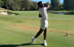 LeBron shares three-word reaction as Bronny takes up golf and impresses fans with swing