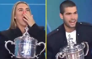Alcaraz left gobsmacked as Sabalenka immediately apologises over live interview gaffe