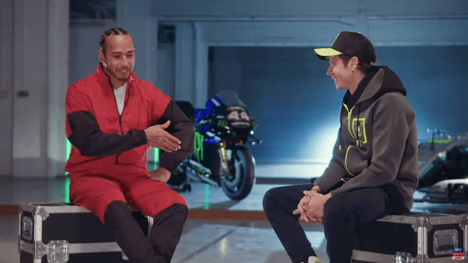 Hamilton is a MotoGP lover and idolised good friend Valentino Rossi growing up